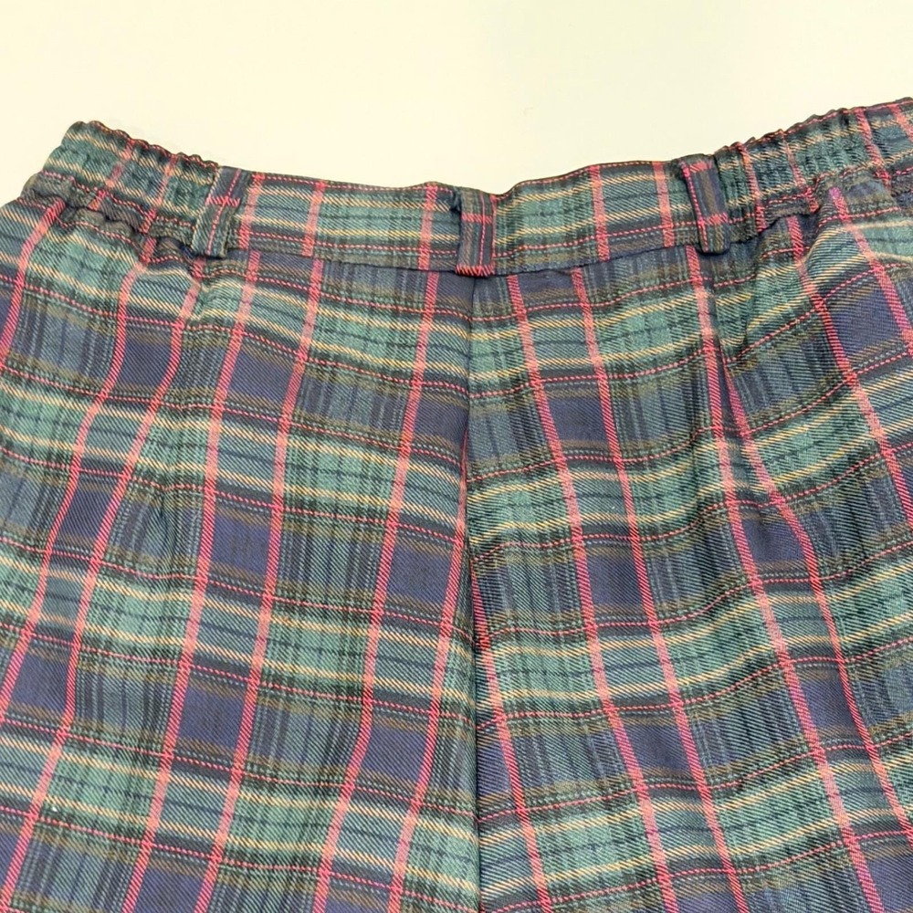 Plaid High Waisted Worthington Pants, Pleated Tapered Leg Vintage Apparel - Picture 5 of 8